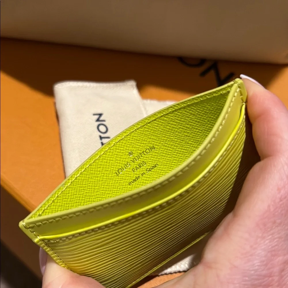 Louis Vuitton Neon Yellow Epi Leather Card Holder
